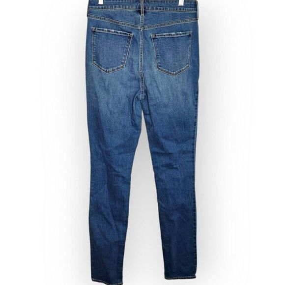 Old Navy Women's High-Waisted Distressed Pop Icon Skinny Jeans in Medium Indigo - Picture 5 of 9